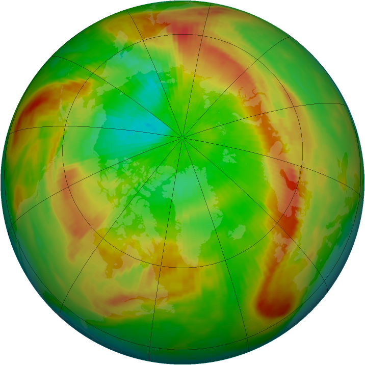 Arctic ozone map for 07 April 1990
